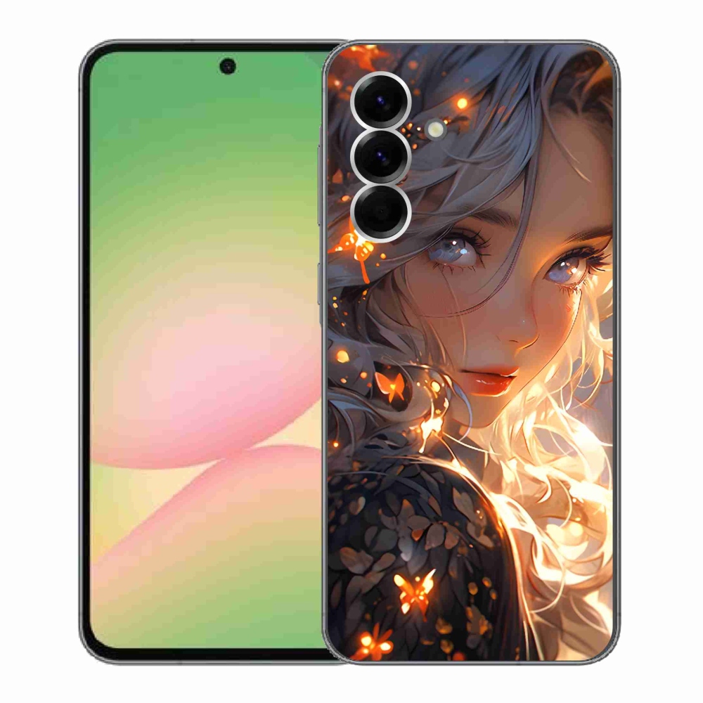 Gél borítás mmCase Samsung Galaxy A56 5G - lány és pillangók