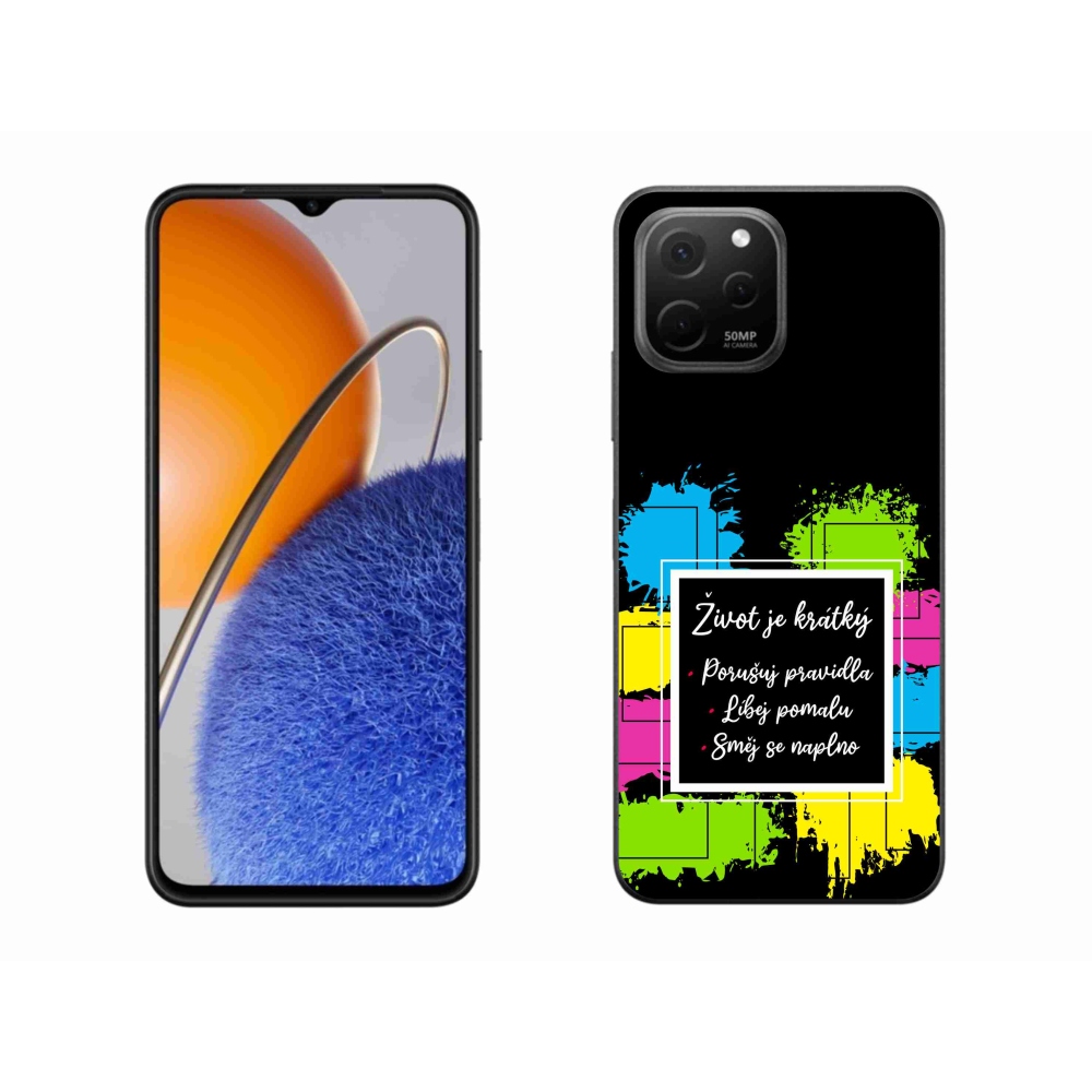Gél borítás mmCase a Huawei Nova Y61-en - idézet 5 fekete háttér