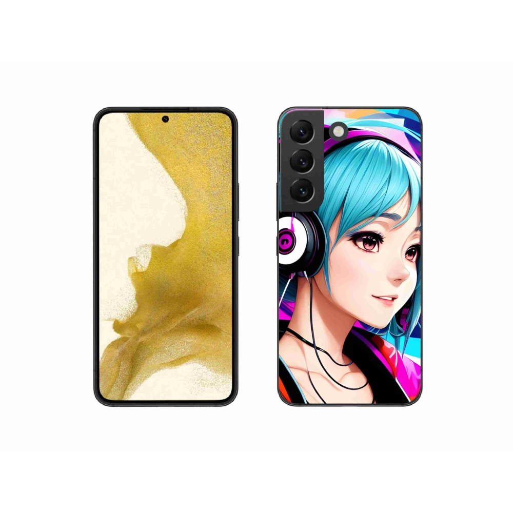 Gél borítás mmCase Samsung Galaxy S22 5G - lány fejhallgatóval