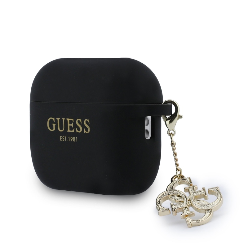 Guess 4G Charm Szilikon tok AirPods Pro 3 fekete színhez