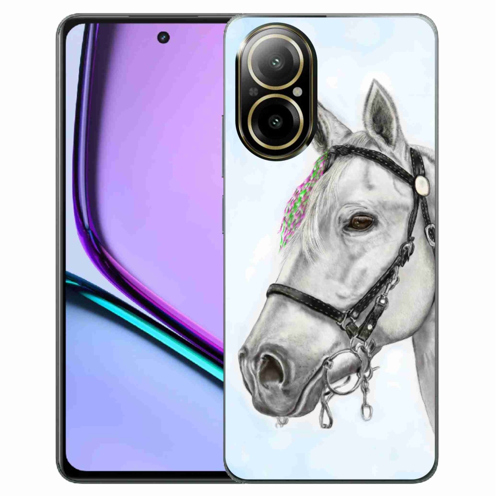 Zselés tok mmCase a Realme C67 készülékhez - fehér ló 1