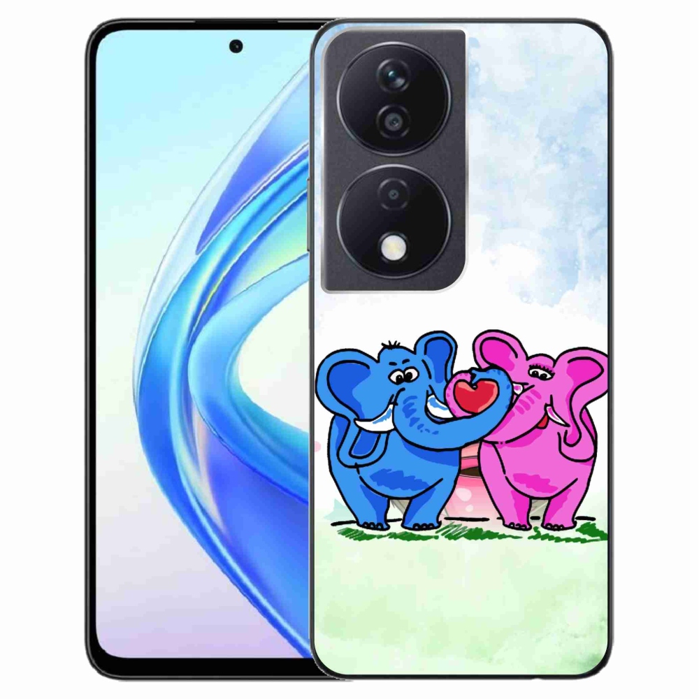 Gél borítás mmCase a Honor X7b/Honor 90 Smart készülékhez - szerelmes elefántok