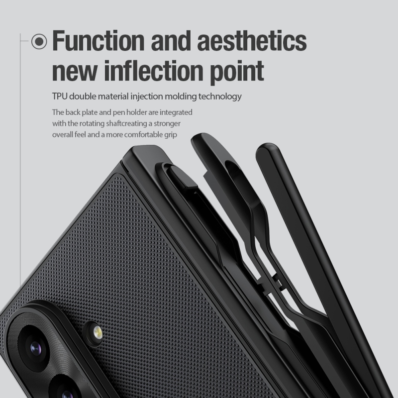 Nillkin Super Frosted FOLD mágneses tolltartóval ellátott hátsó tok a Samsung Galaxy Z Fold 8 Ultra-hoz, átlátszó fekete