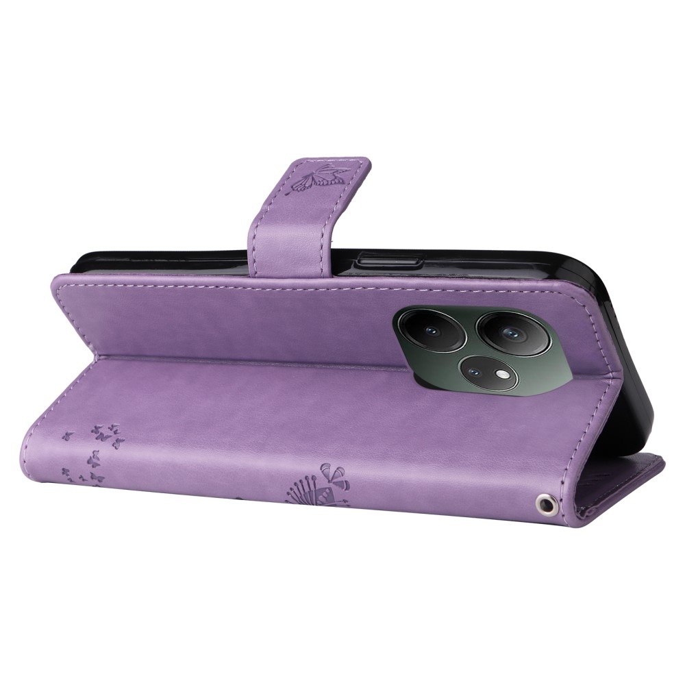 Fa könyvtáska a Realme GT 6 5G/GT 6T 5G számára - világos lila