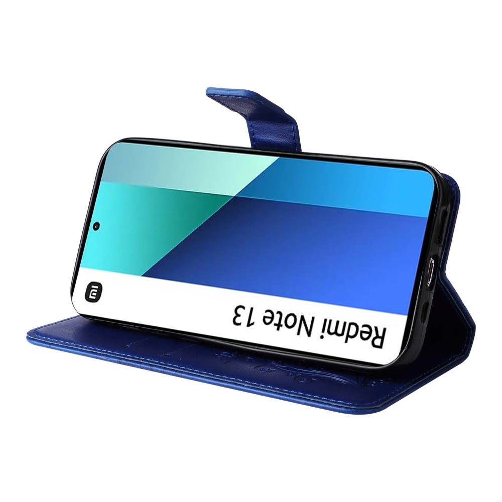 Nagy pillangó könyv tok Xiaomi Redmi Note 13-hoz - kék