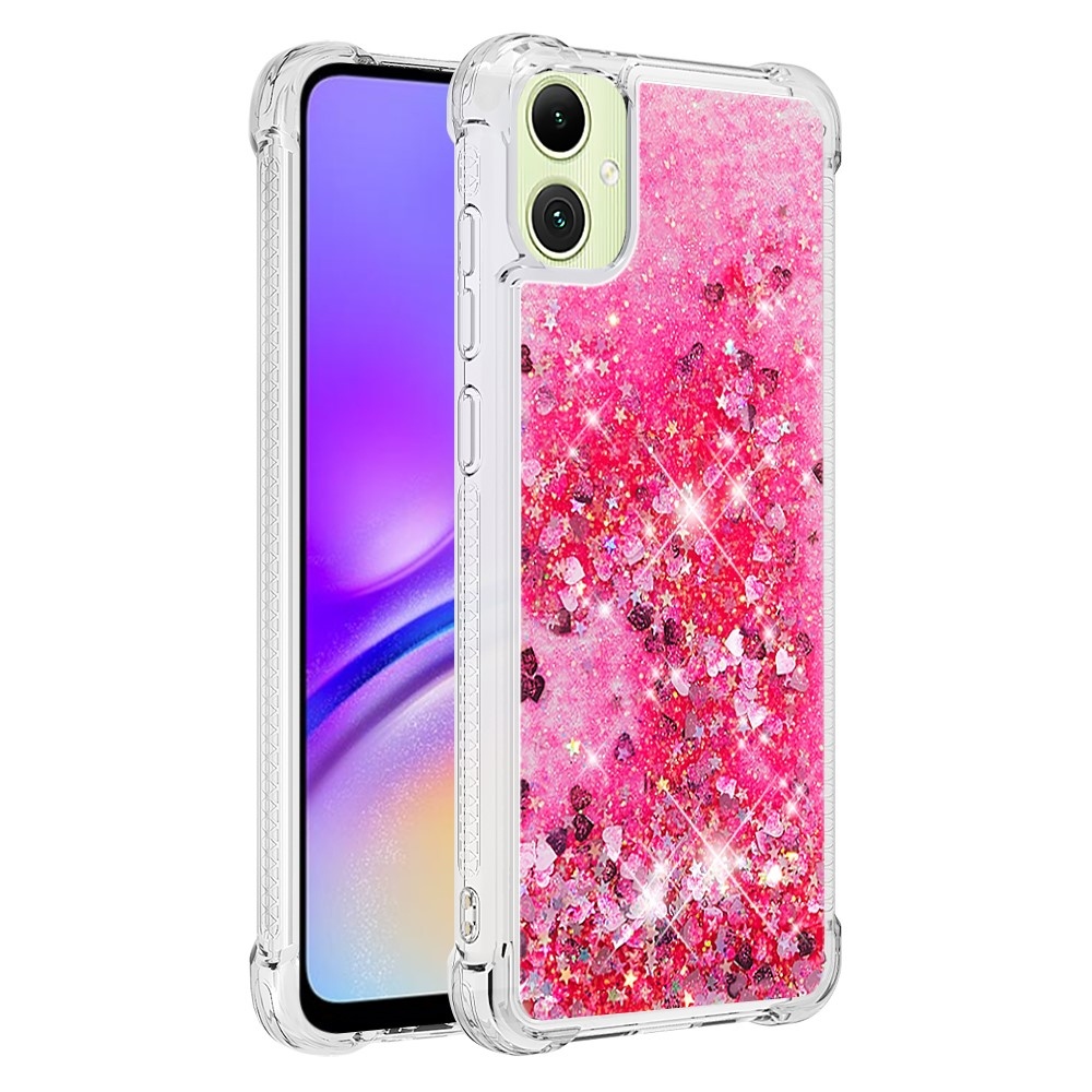 Glitter homokóra zselés tok Samsung Galaxy A06 4G - rózsaszín/szívek