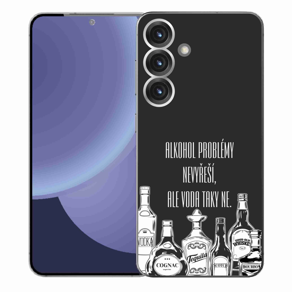 Gél borító mmCase Samsung Galaxy S25+ - vicces szöveg fekete háttérrel