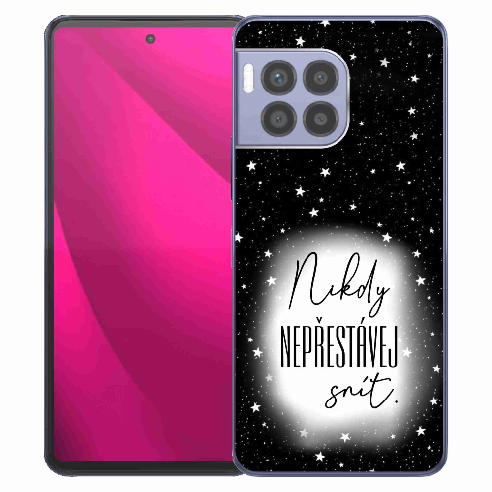 Gél borítás mmCase a T-Mobile T Phone 2 Pro készülékhez - Idézet 1 fehér és fekete háttérrel