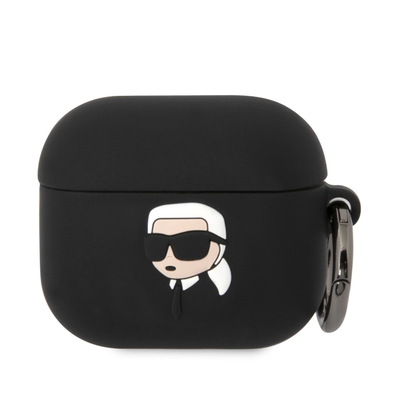 Karl Lagerfeld 3D logó NFT Karl Head szilikon tok Airpods 3 fekete színhez