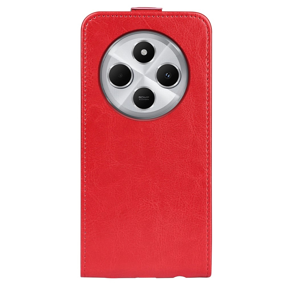 Függőleges könyvtáska Xiaomi Redmi 14C/Poco C75-hez - piros