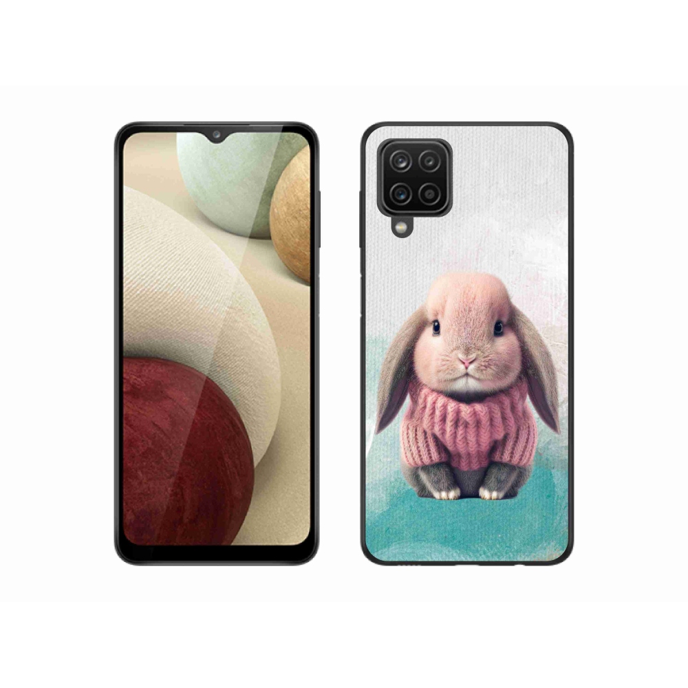 Gél borítás mmCase Samsung Galaxy M12 - nyúl pulóverben