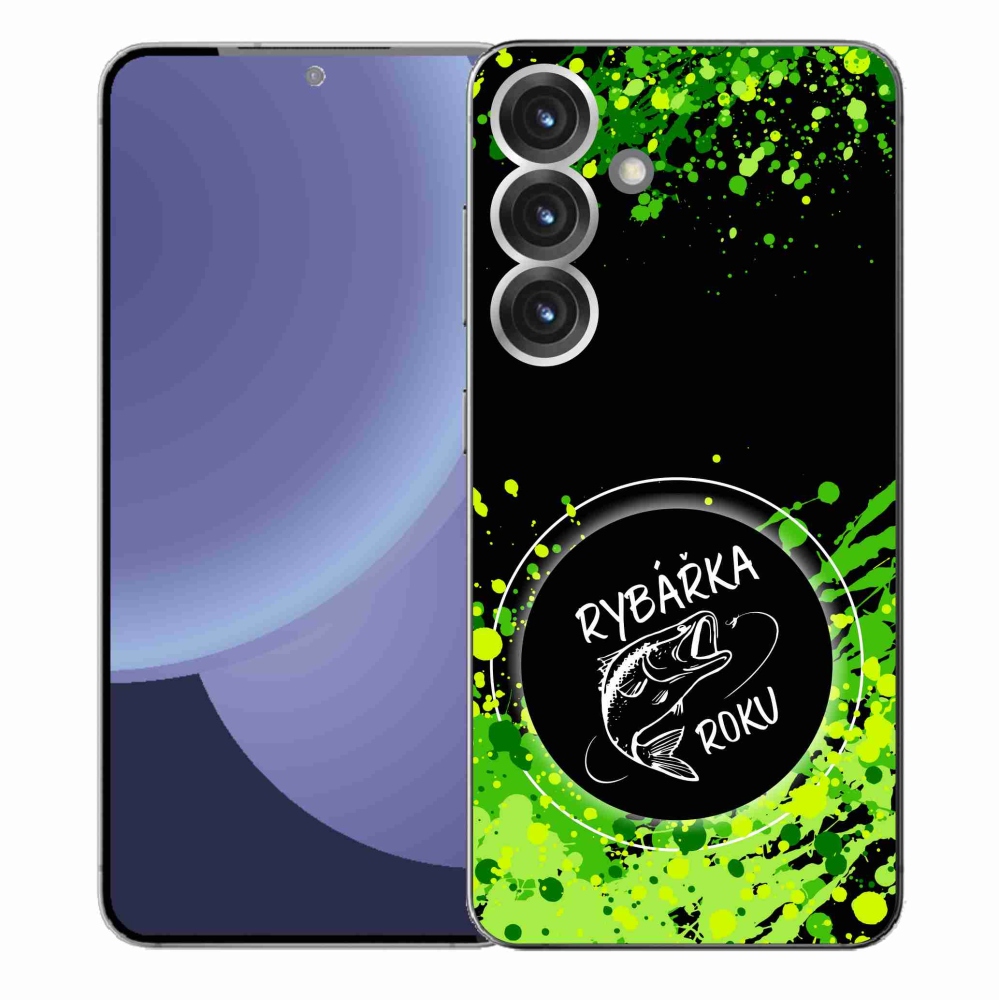 Gél borítás mmCase Samsung Galaxy S25+ készülékhez - Az év horgásza fekete háttérrel