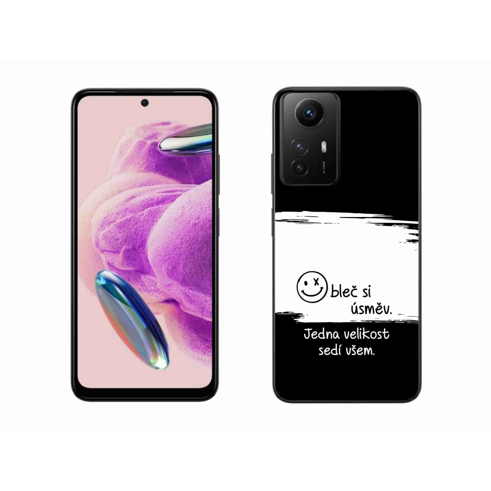 Gél borító mmCase a Xiaomi Redmi Note 12S számára - vicces szöveg 8 fekete és fehér háttérrel