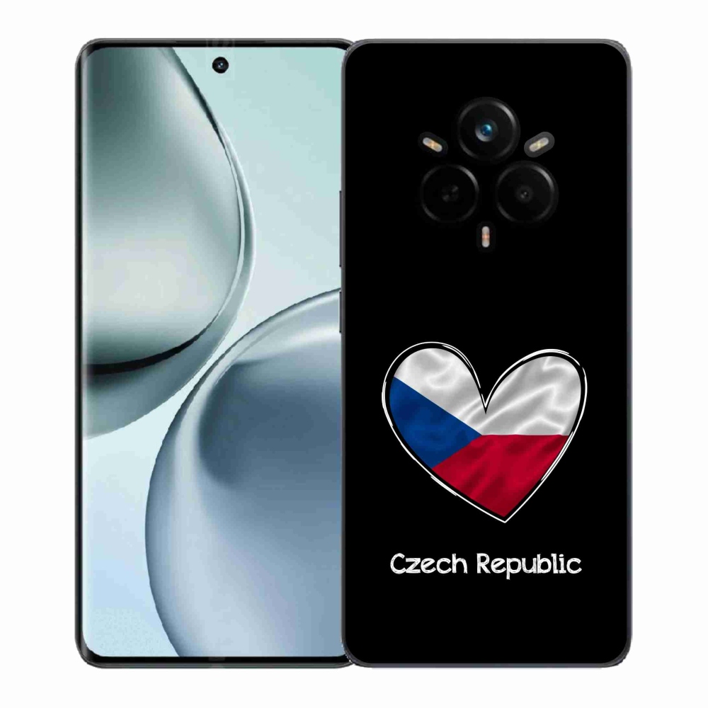 Gél borítás mmCase a Realme 14 Pro 5G-n - zászló szív fekete háttérrel