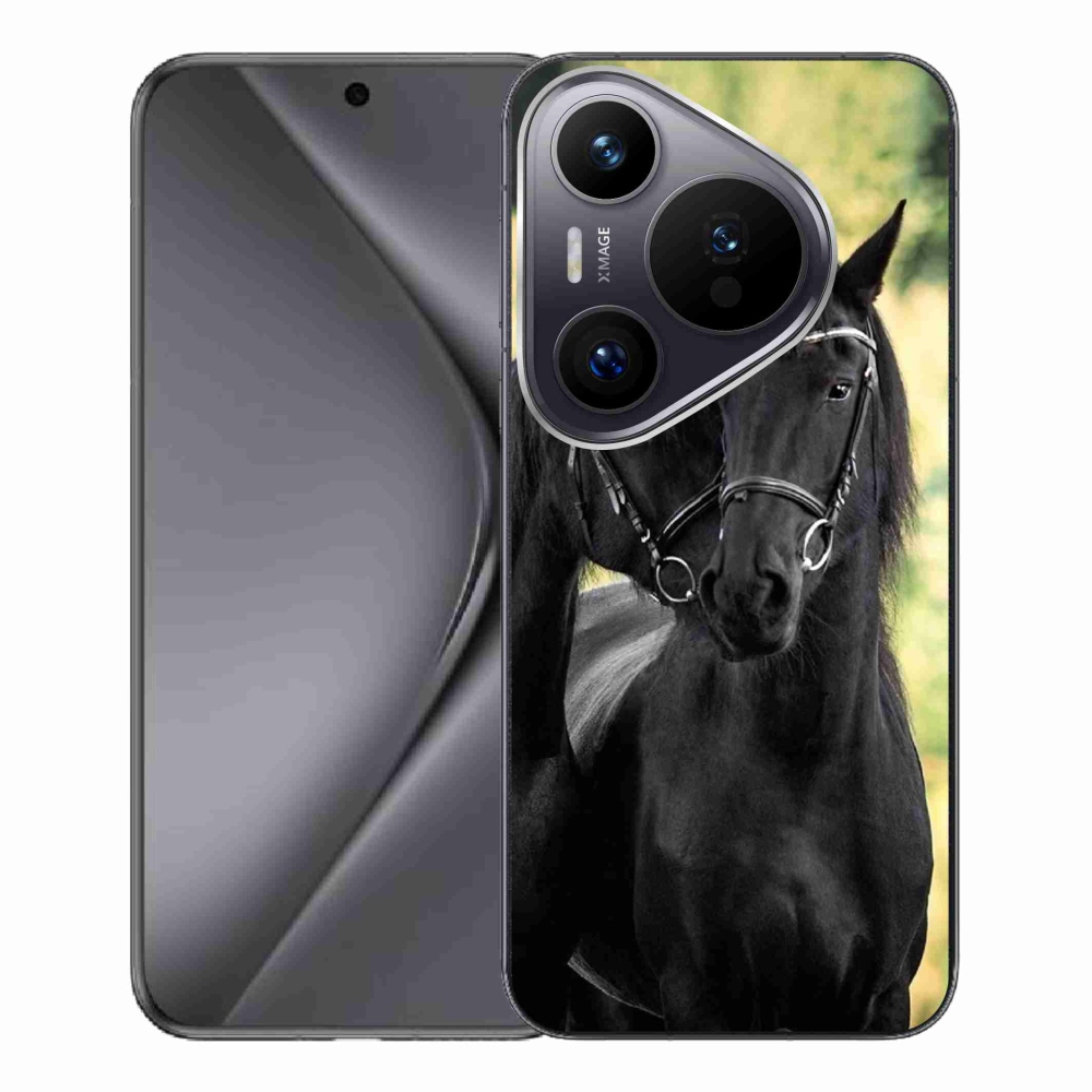 Zselés borítás mmCase a Huawei Pura 70 Pro számára - két fekete ló