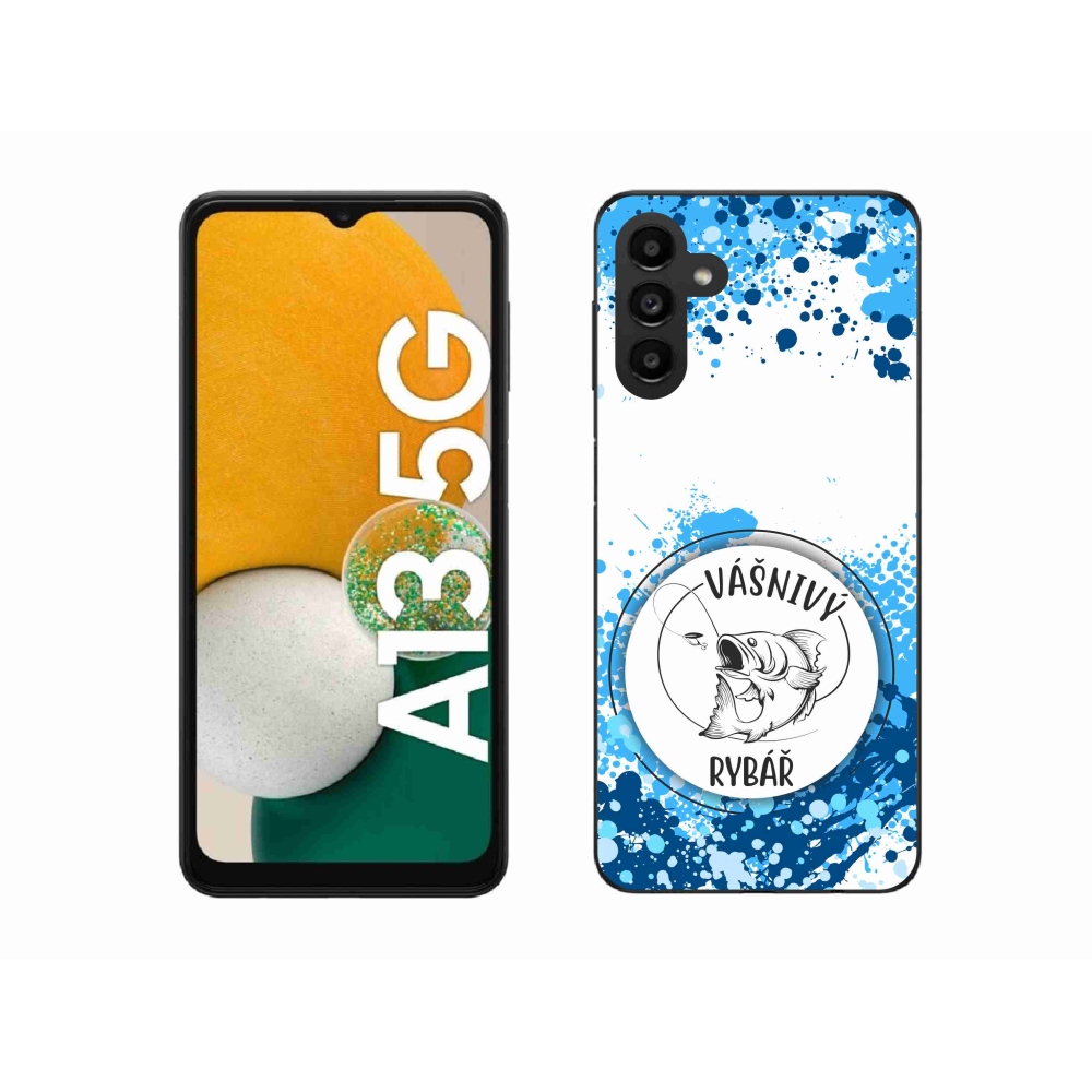 Gél borító mmCase Samsung Galaxy A13 5G - szenvedélyes halász fehér háttérrel