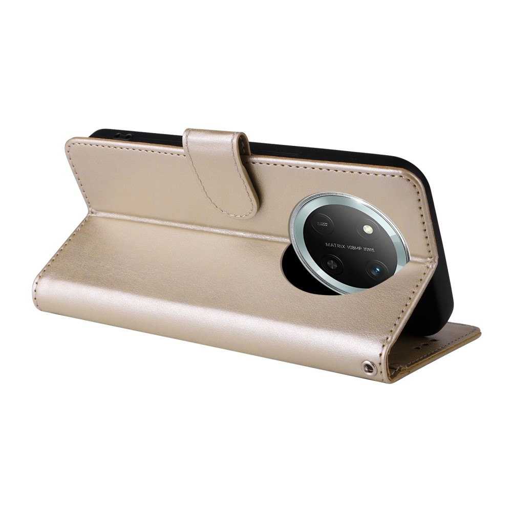 Virágos könyv tok a Honor Magic 7 Lite 5G számára - arany színben