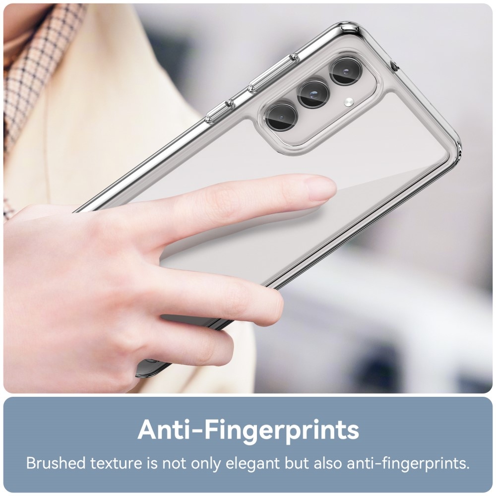 Gél tok kemény hátlappal a Samsung Galaxy M55 5G készülékhez - átlátszó