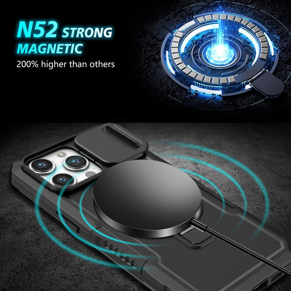 Katonai tartós védőburkolat MagSafe-vel iPhone 14 Pro Max készülékhez - Fekete