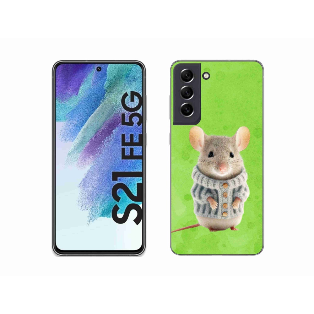 Zselés borítás mmCase Samsung Galaxy S21 FE 5G - egér pulóverben