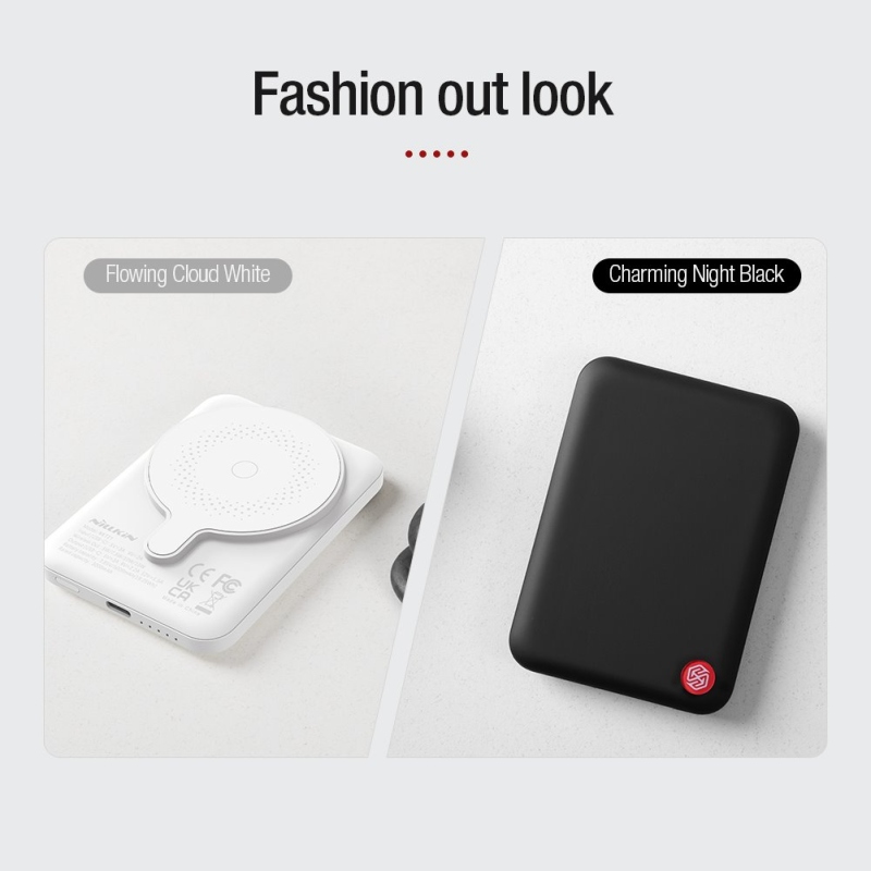 Nillkin NKT21 PowerStone mágneses Powerbank 5000mAh 15W Fekete NKT21 PowerStone mágneses Powerbank 5000mAh 15W Fekete