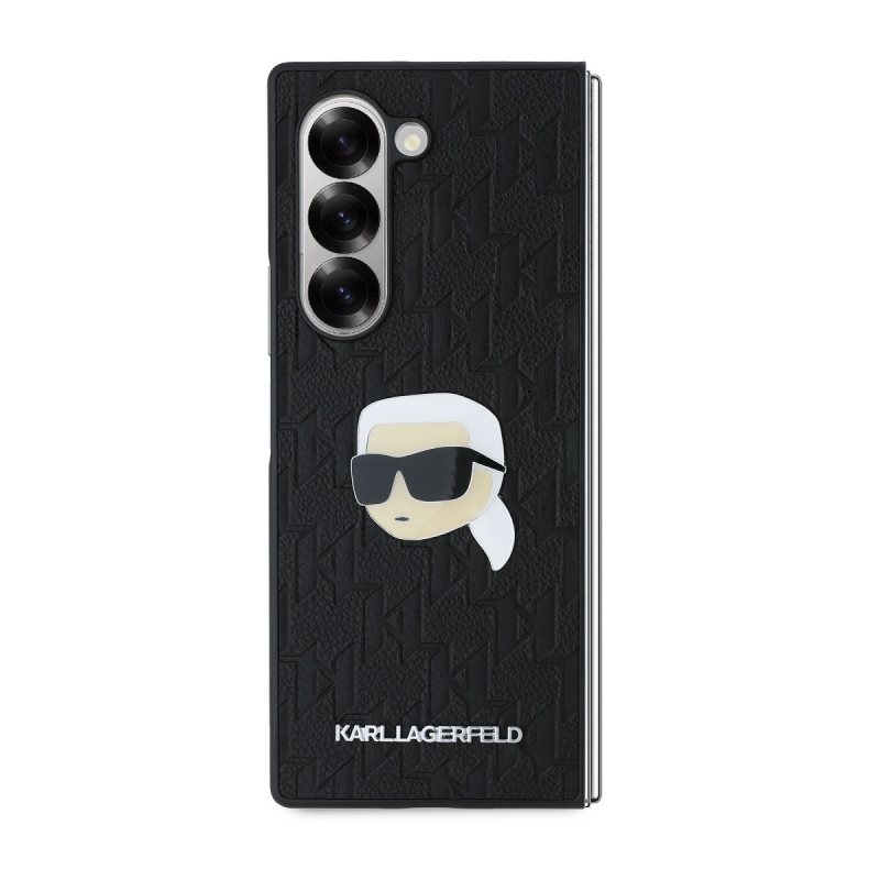 Karl Lagerfeld PU Saffiano Monogram Karl Head hátlap Samsung Galaxy Z Fold 6 Fekete fekete