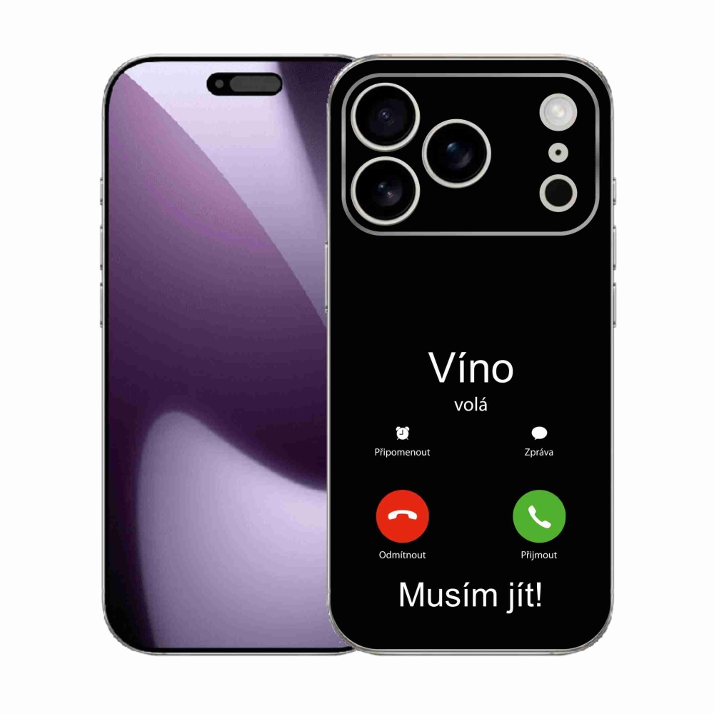 Gél borítás mmCase iPhone 17 Pro készülékhez - bor hívások fekete háttérrel