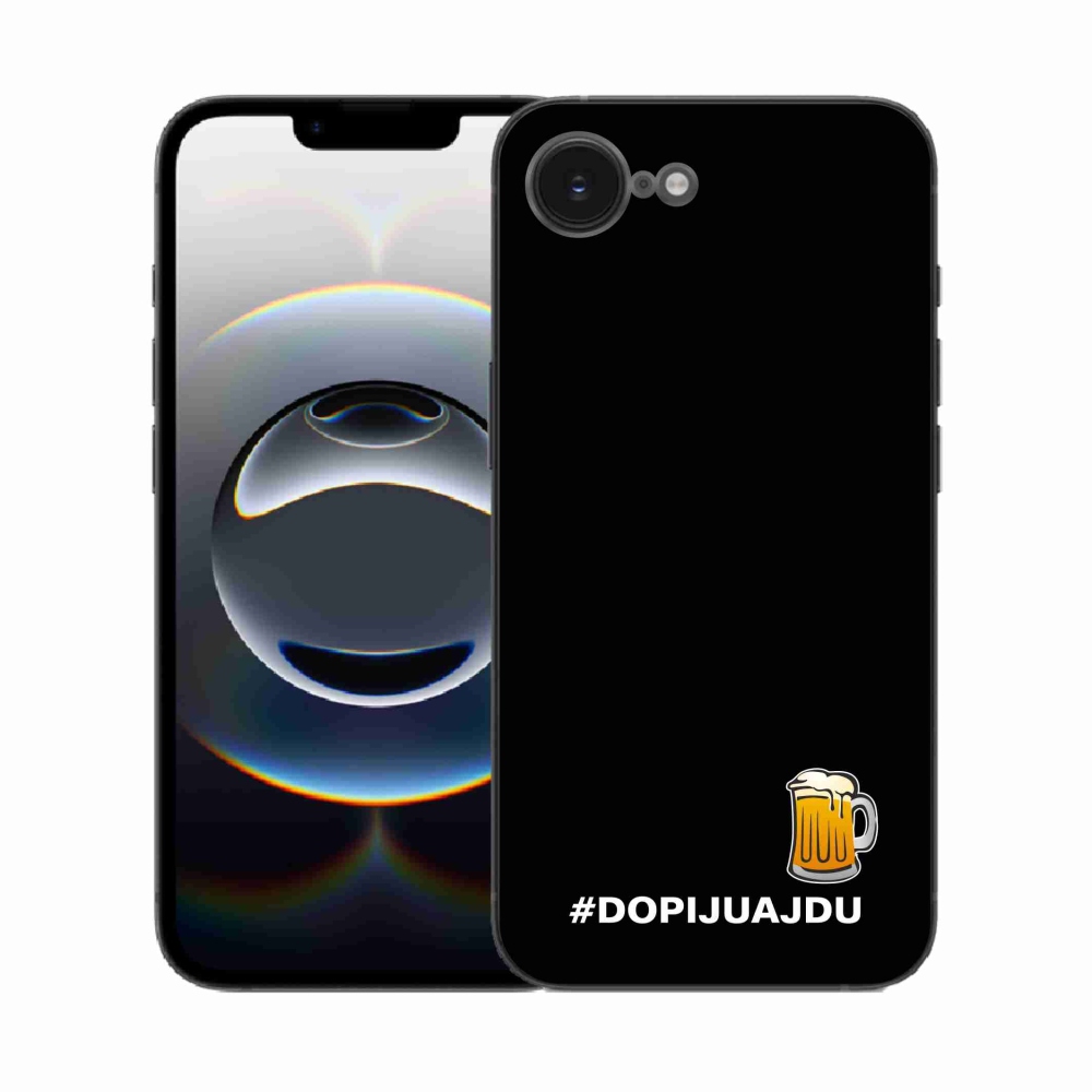 Gél borítás mmCase iPhone 16e készülékhez - sör motívum 1 fekete háttér