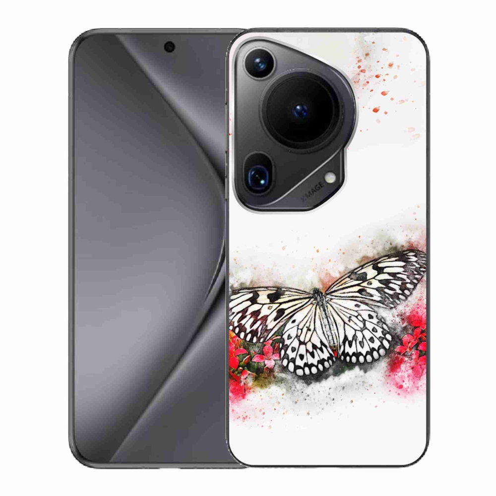 Zselés borítás mmCase a Huawei Pura 70 Ultra készülékhez - fekete-fehér pillangó