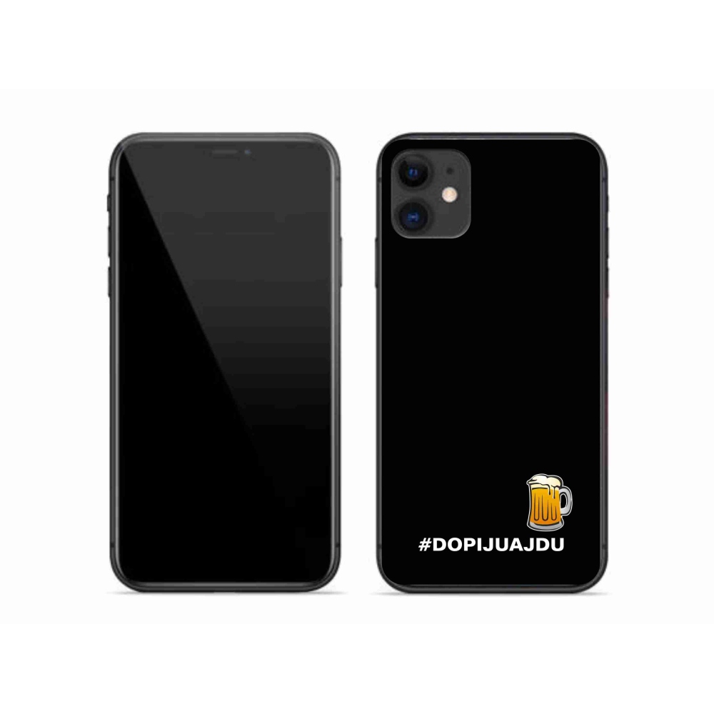 Gél borítás mmCase iPhone 11 készülékhez - sör motívum 1 fekete háttér