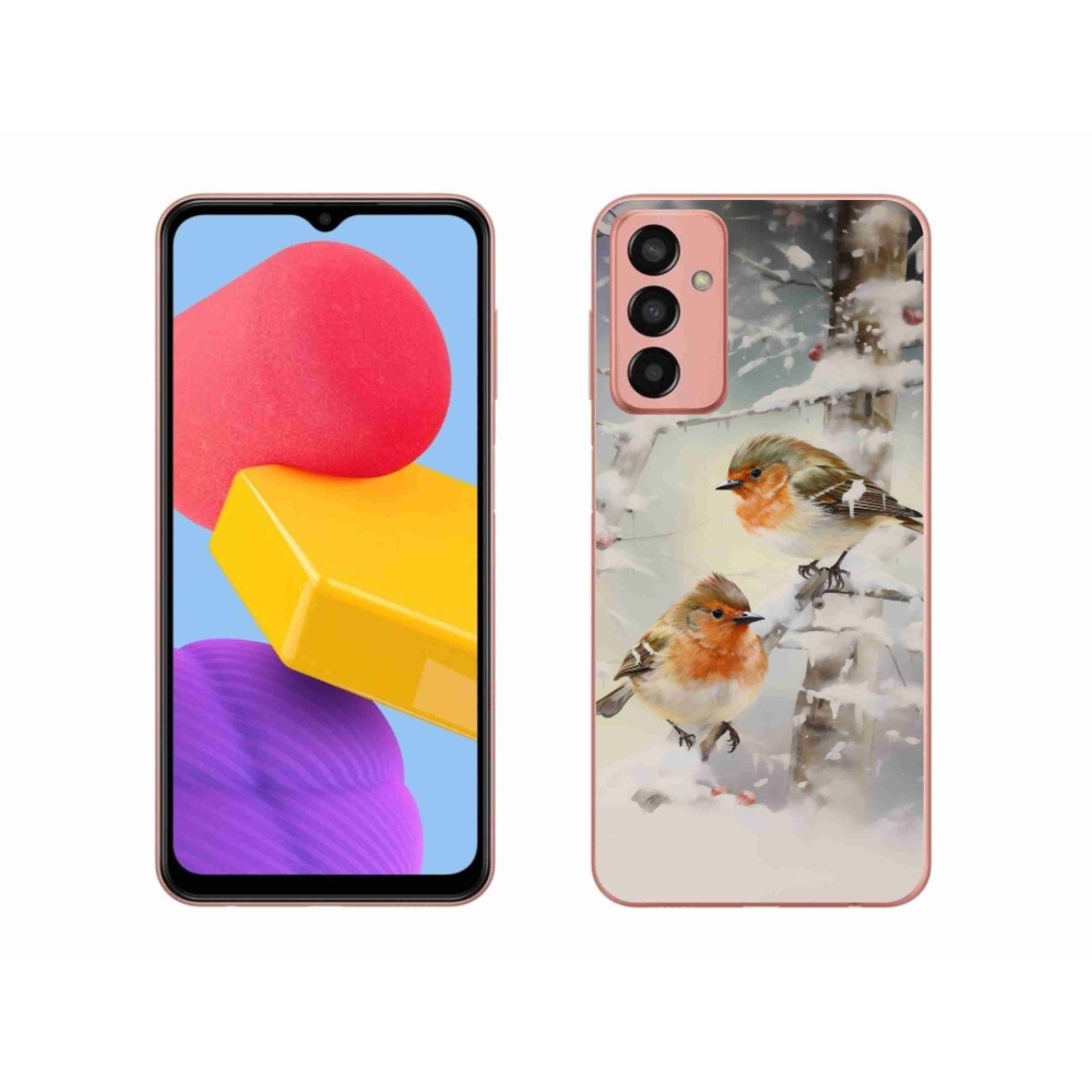 Gél borítás mmCase Samsung Galaxy M13 készülékhez - madarak télen