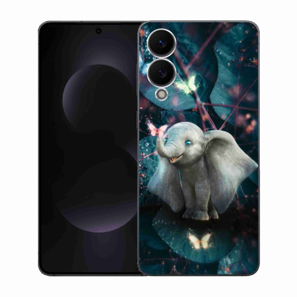 Gél borítás mmCase Samsung Galaxy S25 Edge készülékhez - aranyos elefánt