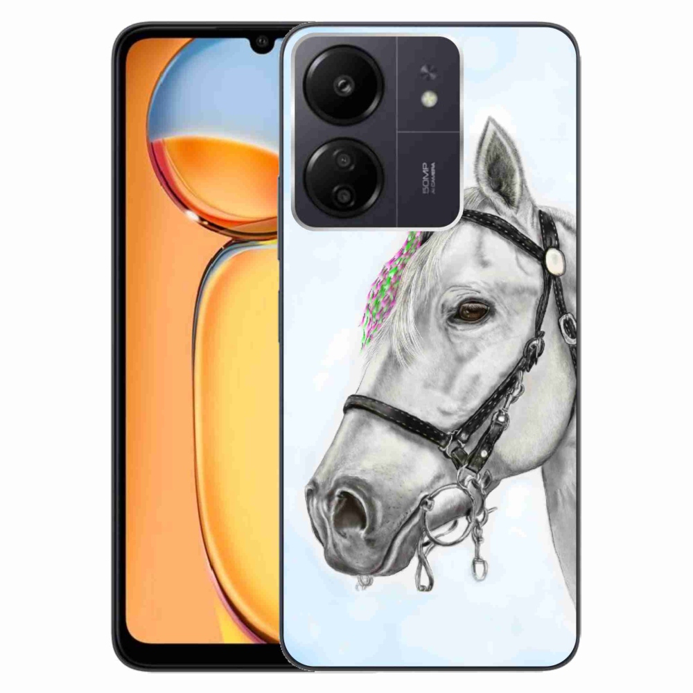 Gél borítás mmCase a Xiaomi Poco C65/Redmi 13C - fehér ló 1