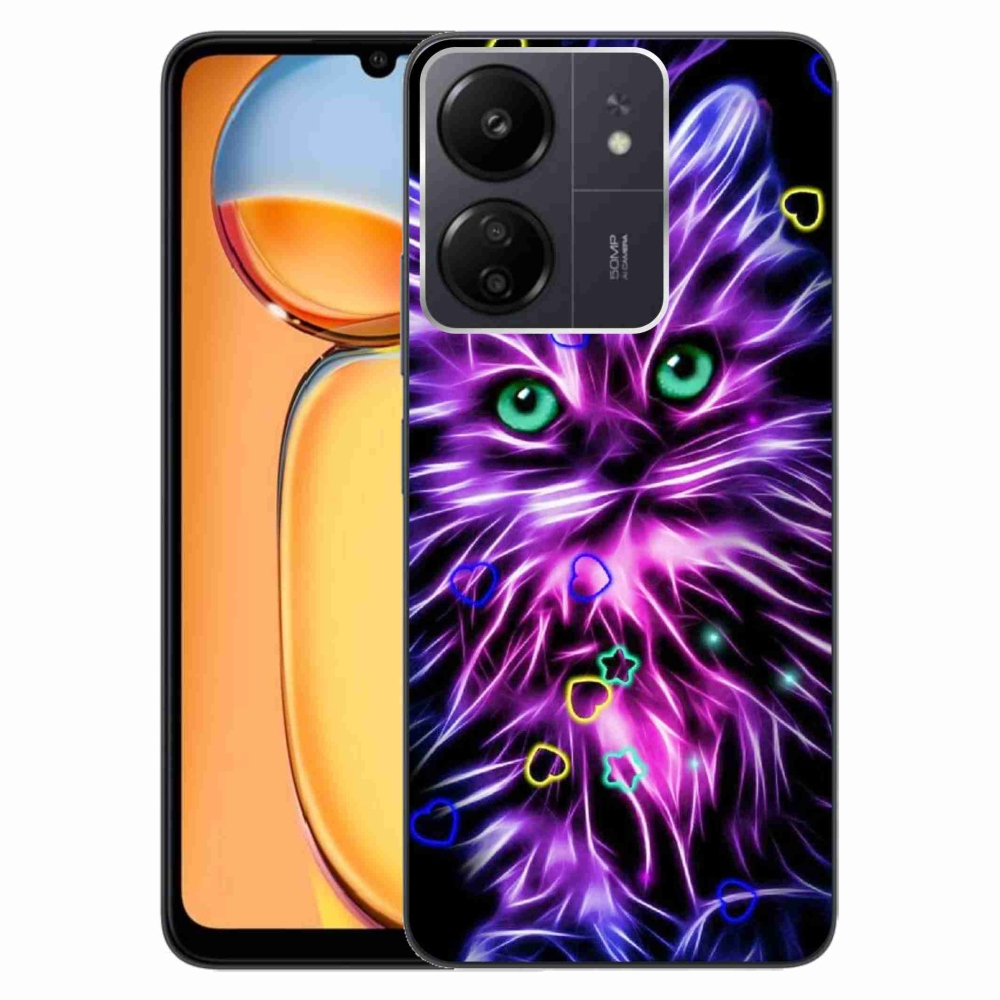 Gél borítás mmCase a Xiaomi Poco C65/Redmi 13C számára - absztrakt macska