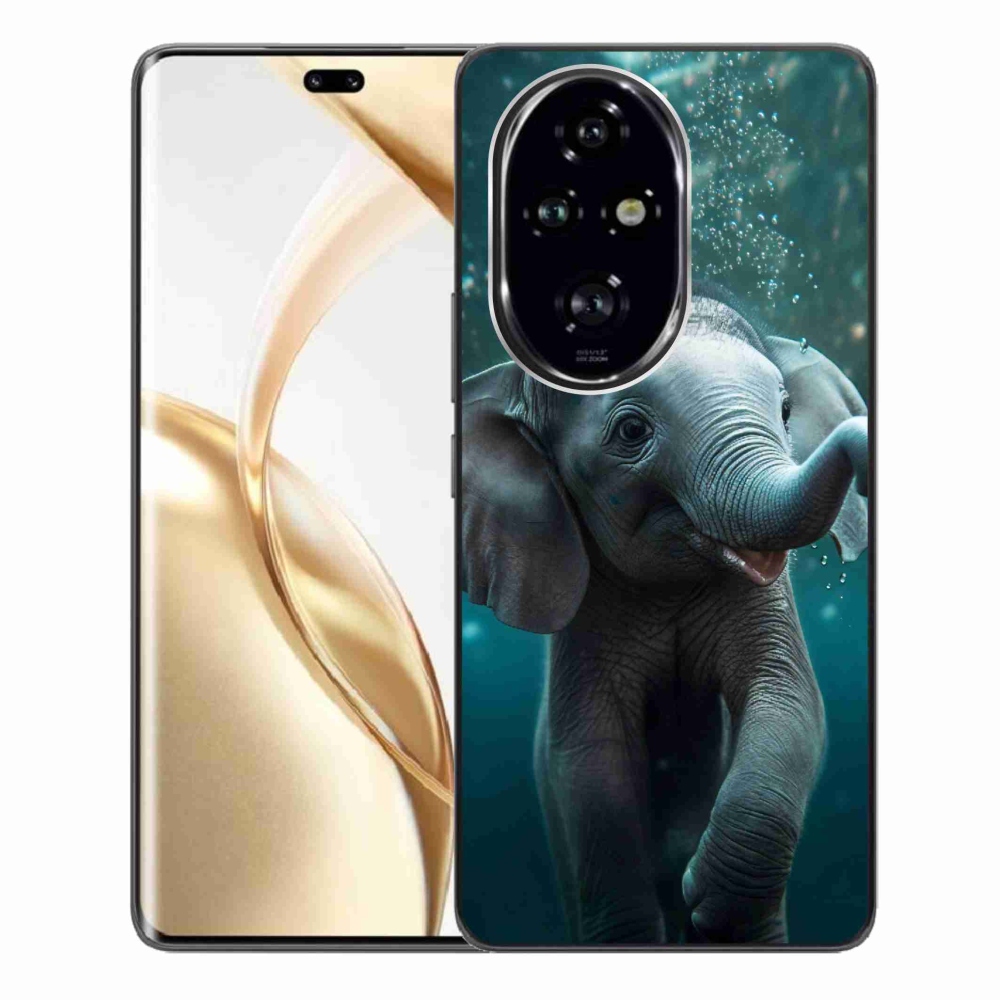 Zselés borítás mmCase a Honor 200 Pro 5G számára - elefánt a víz alatt