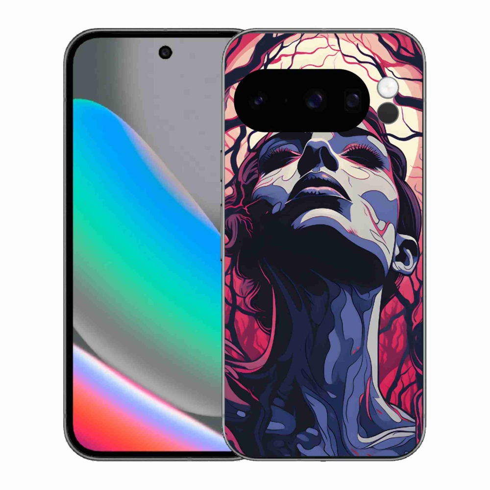 Gél borítás mmCase a Google Pixel 10 Pro számára - absztrakt arc