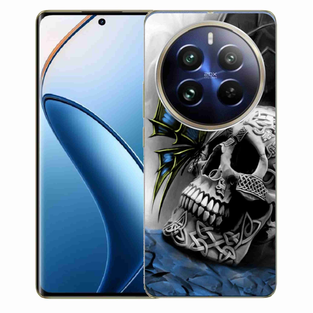 Gél borítás mmCase a Realme 12 Pro 5G/12 Pro+ 5G számára - pillangó és koponya