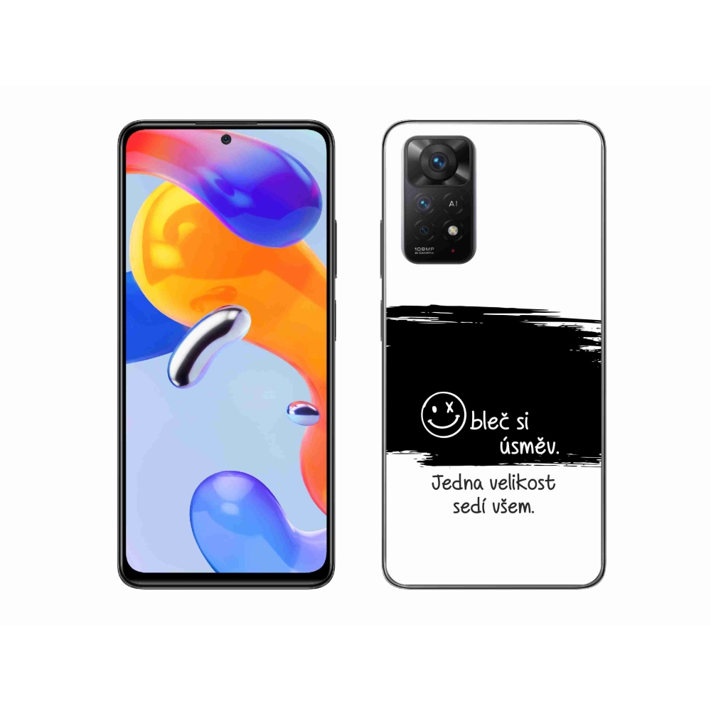 Gél borító mmCase a Xiaomi Redmi Note 11 Pro 4G/5G-hez - vicces szöveg 8 fekete és fehér háttérrel