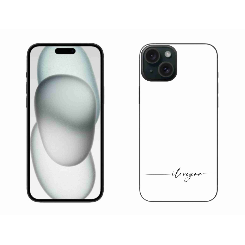 Gél borítás mmCase iPhone 15 Plus készülékhez - I love you fehér háttérrel