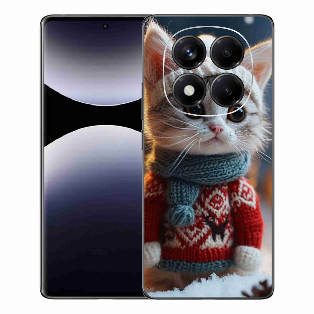 Gél borítás mmCase a Xiaomi Redmi Note 14 Pro számára - cica pulóverben