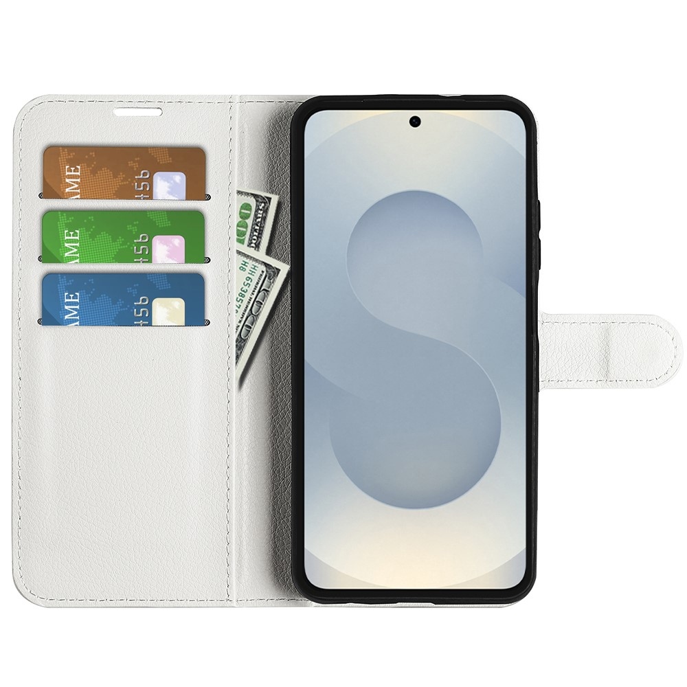 Litchi könyv tok Samsung Galaxy S25 Edge készülékhez - fehér