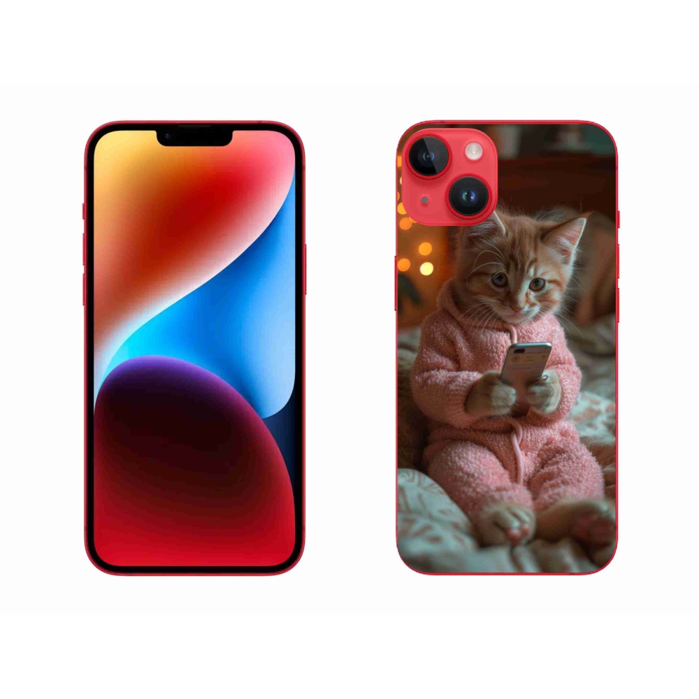 Zselés borítás mmCase iPhone 14 Plus készülékhez - cica mobillal