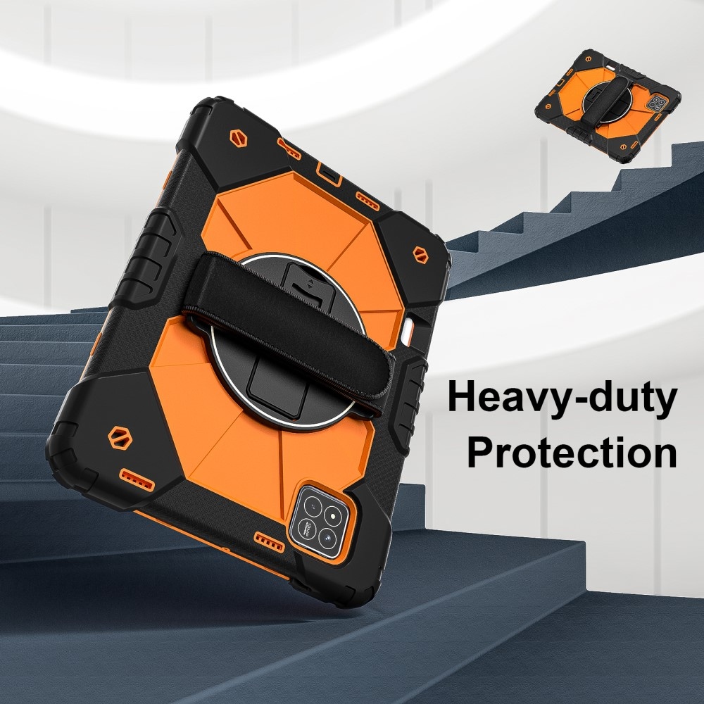 Strapabíró huzat kéztartóval és vállpánttal Xiaomi Pad 7/7 Pro-hoz - fekete/narancs