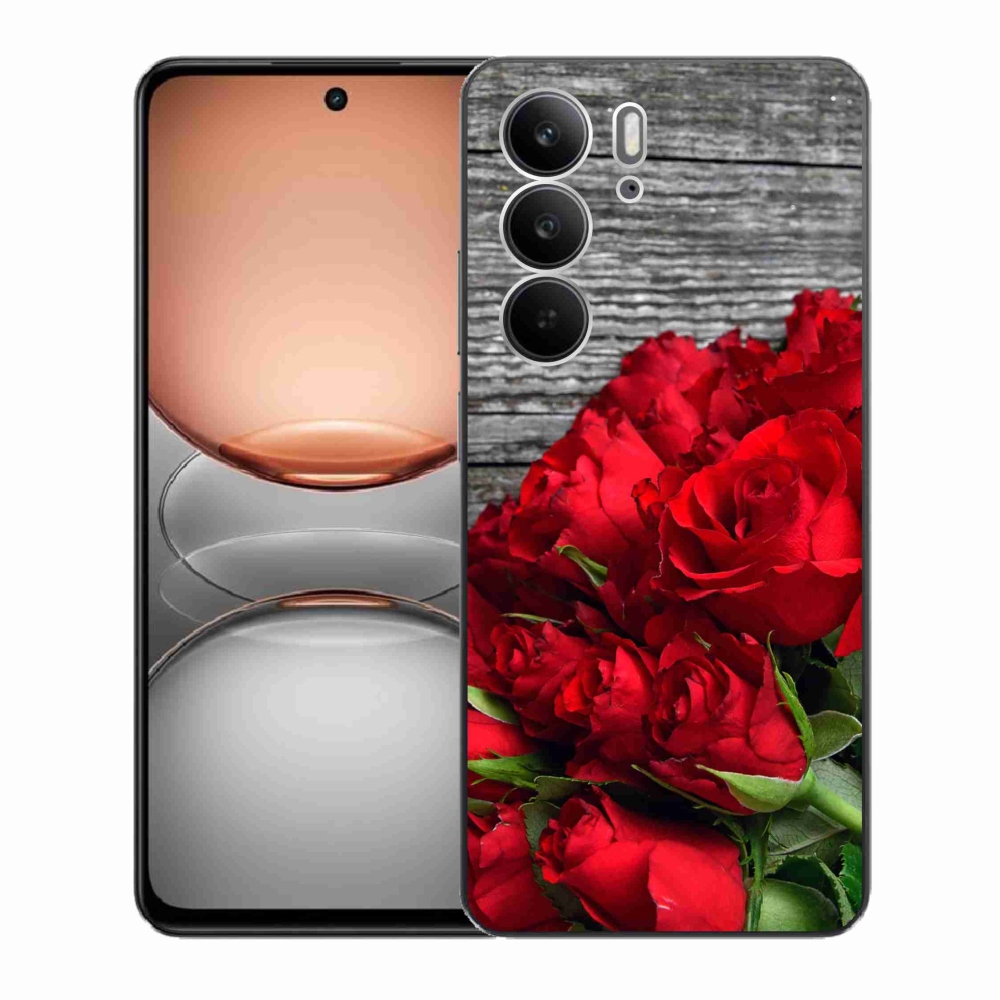 Gél borító mmCase a Realme C75 készülékhez - piros rózsa