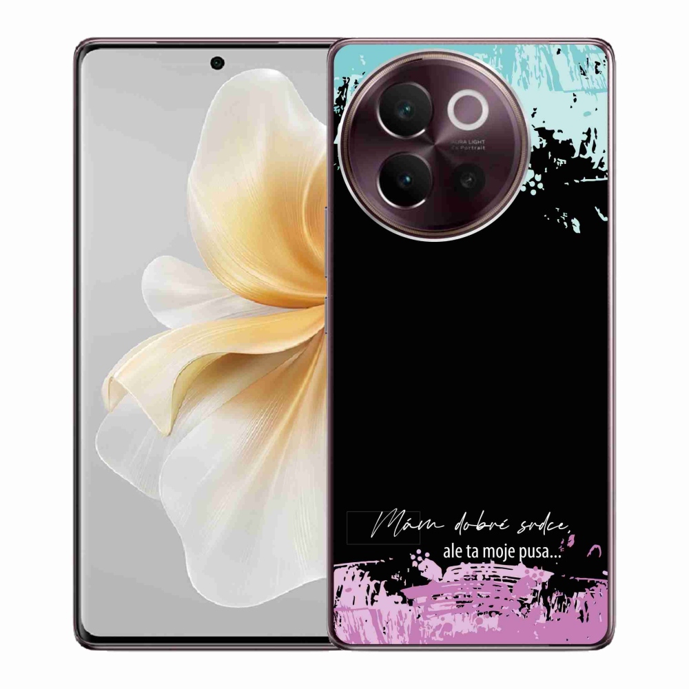 Gél borító mmCase a Vivo V40 Lite 5G-hez - vicces szöveg 3 fekete háttérrel