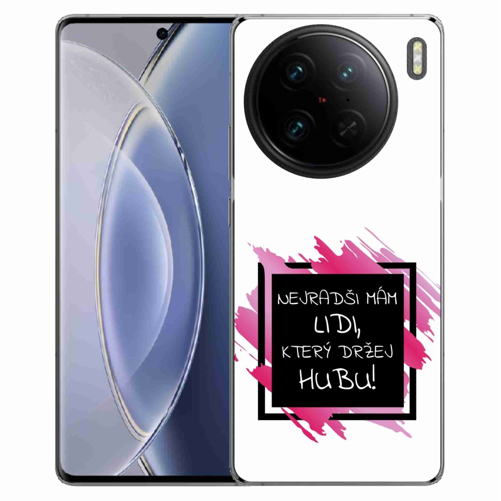 Gél borító mmCase a Vivo X90 Pro készülékhez - vicces szöveg 7 fekete és fehér háttérrel