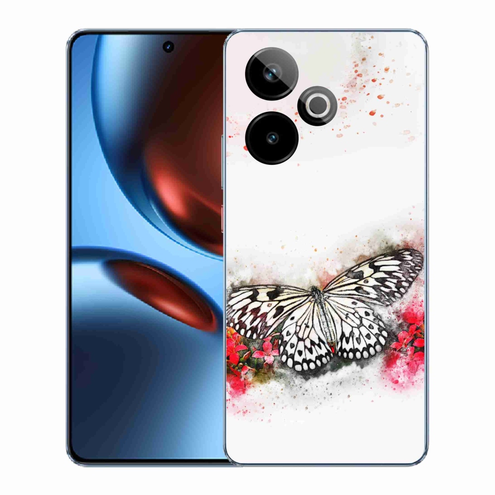 Zselés borítás mmCase a Realme GT 7 5G/GT 7T 5G számára - fekete és fehér pillangó