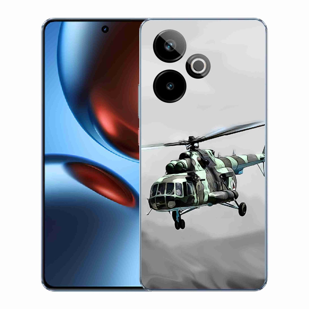 Rugalmas zselés tok mmCase képpel a Realme GT 7 5G/GT 7T 5G számára - katonai helikopter