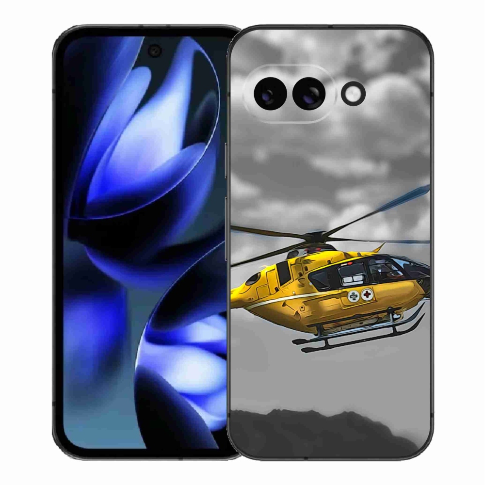 Zselés borítás mmCase a Google Pixel 9a számára - sárga helikopter