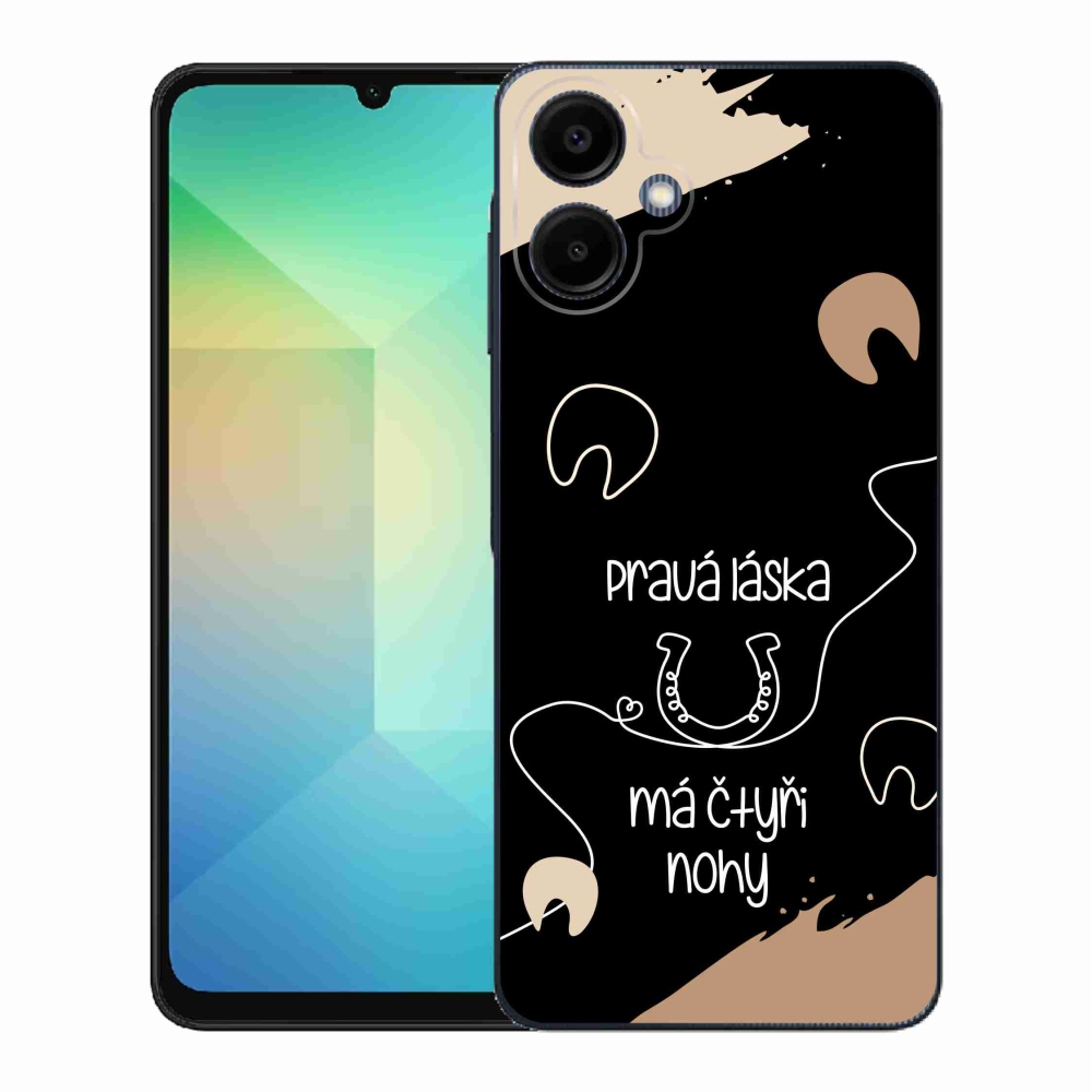 Gél borítás mmCase Samsung Galaxy A06 4G - ló motívum fekete háttérrel